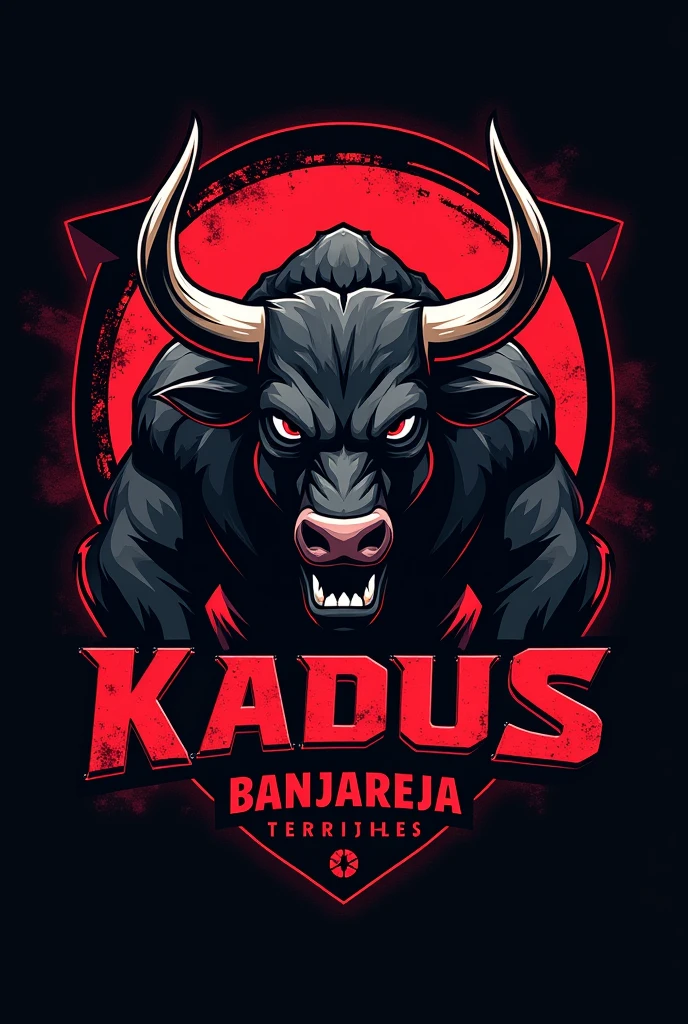 buatlah logo football club “kadus 1 banjareja, terrible” add text