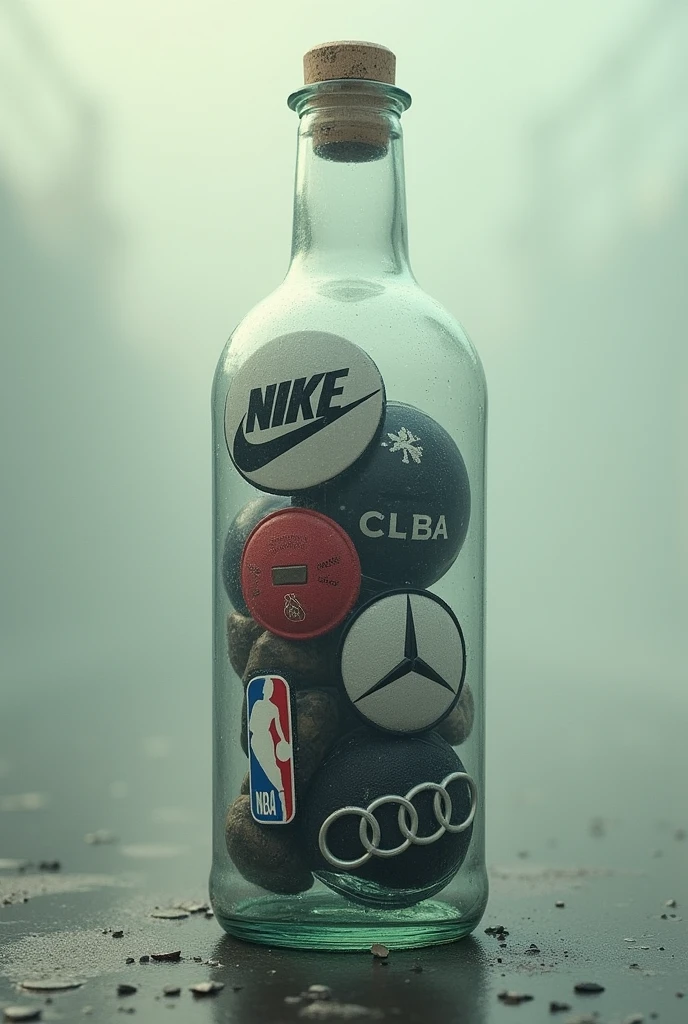Nike adidas nbs mlb logo Under love mercedes benz audi locked together in a glass bottle