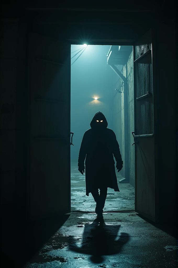 A thief coming outside of godown