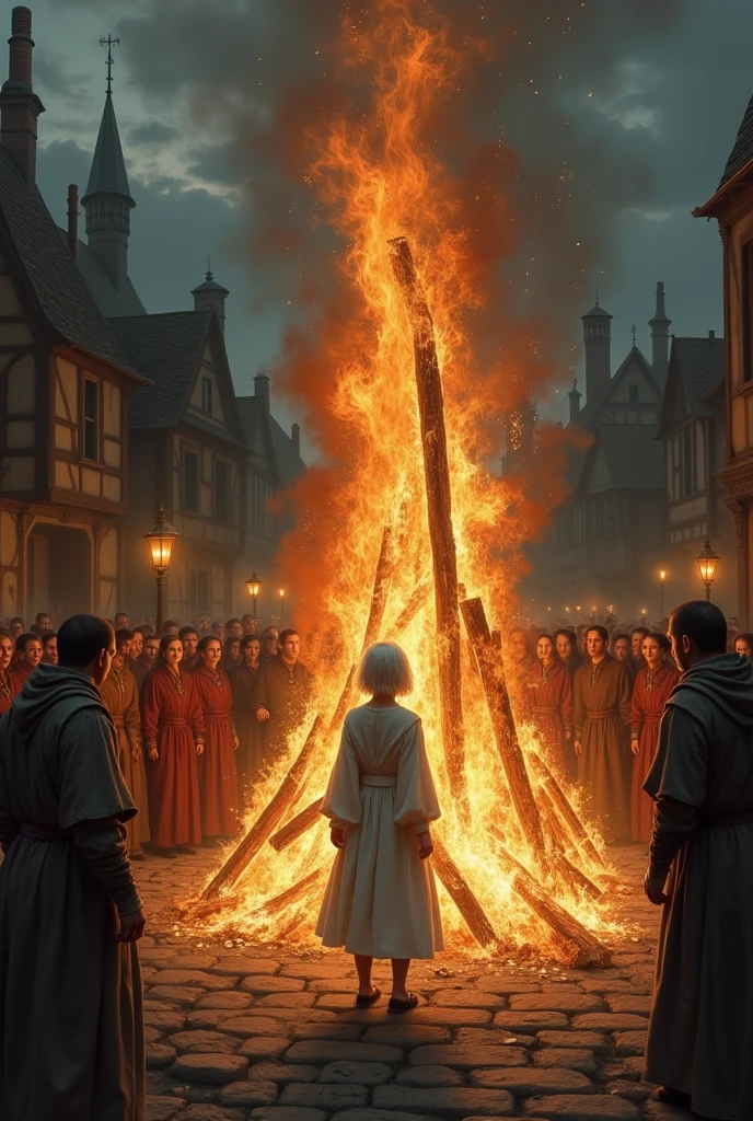 Albino age Girl Being Burned at the Stake