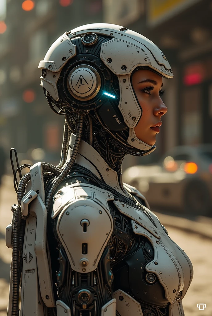 a woman in a futuristic suit with a glowing head and chest, cyberpunk art inspired by Marek Okon, cgsociety contest winner, digital art, gynoid cyborg body, girl in mecha cyber armor, cyber suit, cybersuit, in white futuristic armor, cybersuits, diverse cybersuits, gynoid body, echo from overwatch, perfect anime cyborg woman