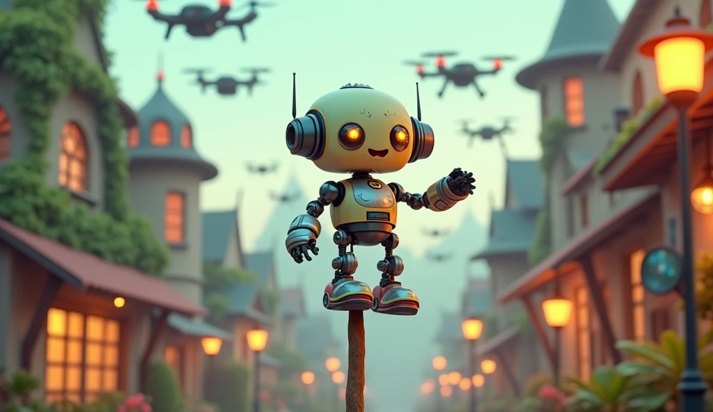 Cute robot on a stick, Drones, Coding parish