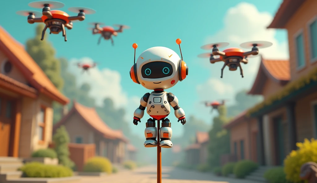 Cute robot on a stick, Drones, Coding parish