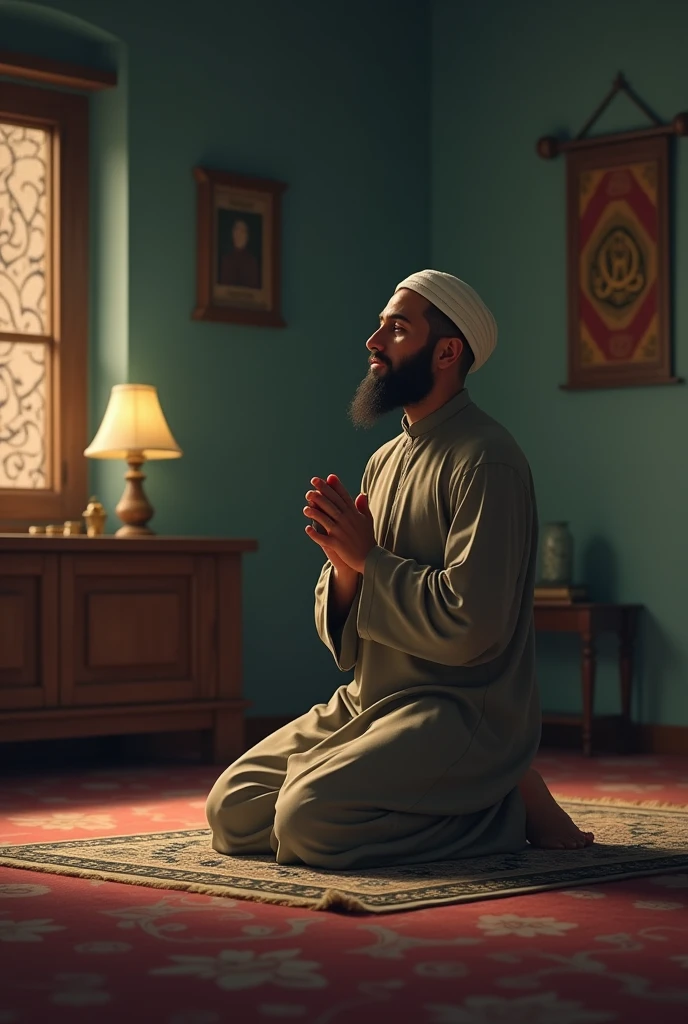 Omar wakes up early for morning prayers
