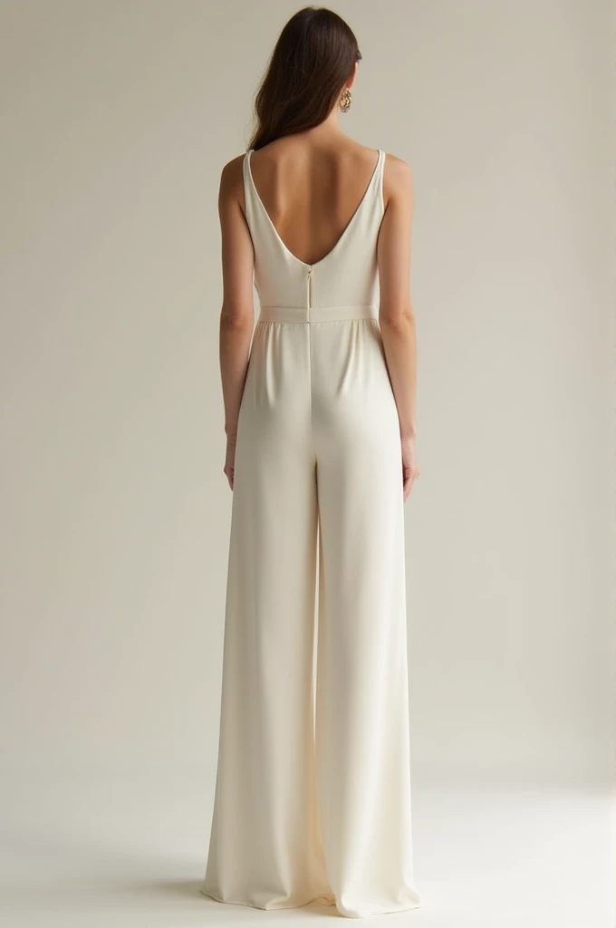 Crepe jumpsuit with a wide leg