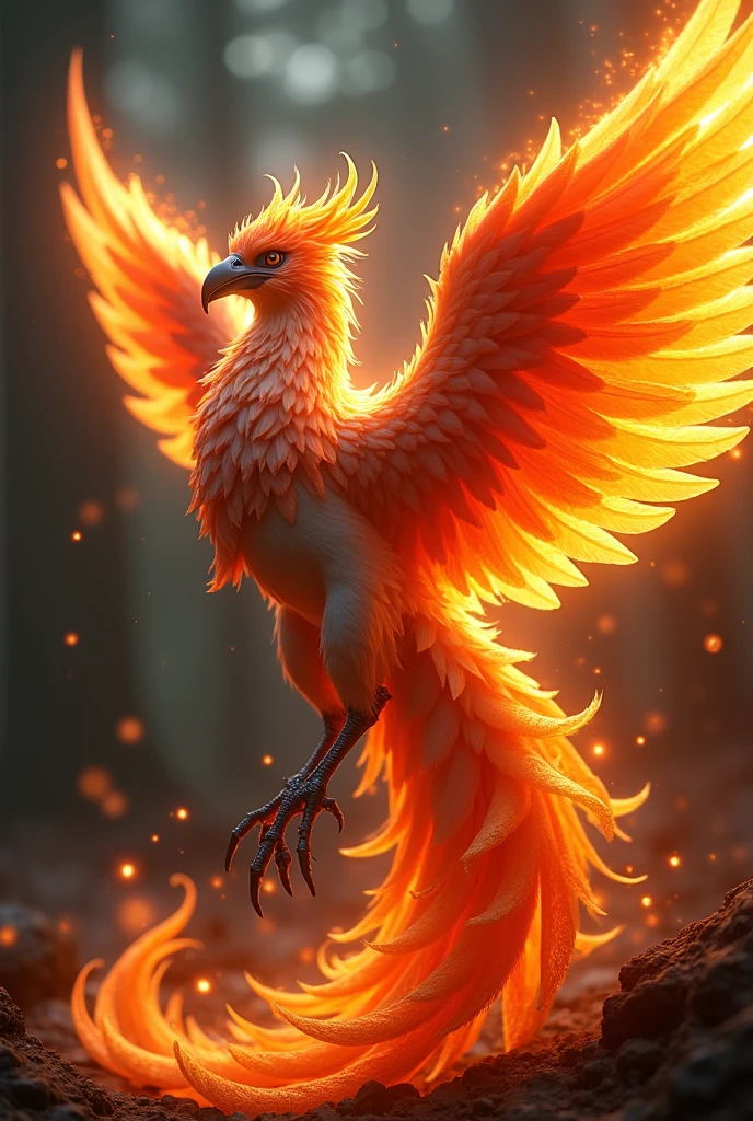 A beautiful and majestic phoenix, photorealistic, detailed feathers, glowing fire-like wings, piercing eyes, graceful pose, dramatic lighting, vivid colors, cinematic composition, (best quality,8k,highres,masterpiece:1.2),ultra-detailed,(realistic,photorealistic,photo-realistic:1.37),dramatic lighting,dramatic colors,cinematic composition,fantasy,epic,powerful,mystical