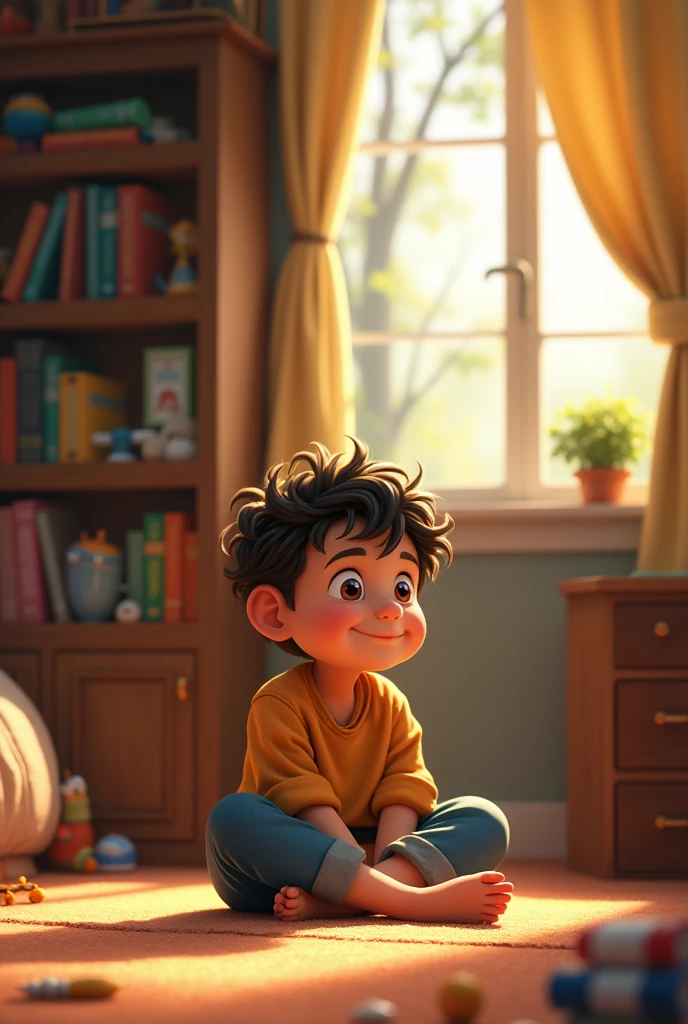 A young boy in room