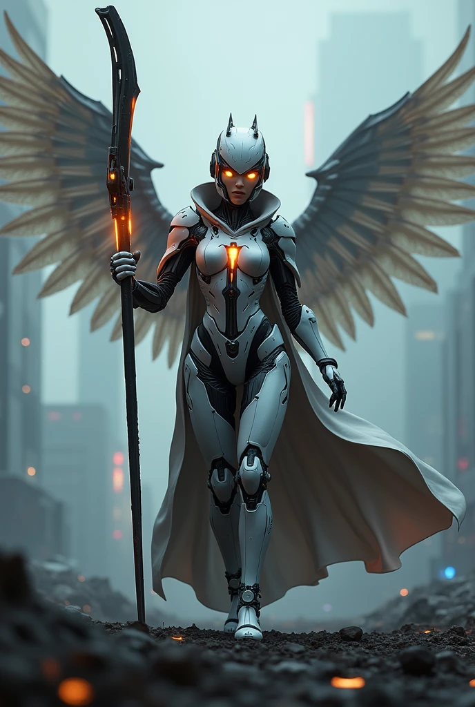 a woman in a futuristic suit with a glowing head and chest, cyberpunk art inspired by Marek Okon, cgsociety contest winner, digital art, gynoid cyborg body, girl in mecha cyber armor, cyber suit, cybersuit, in white futuristic armor, cybersuits, diverse cybersuits, gynoid body, echo from overwatch, perfect anime cyborg woman