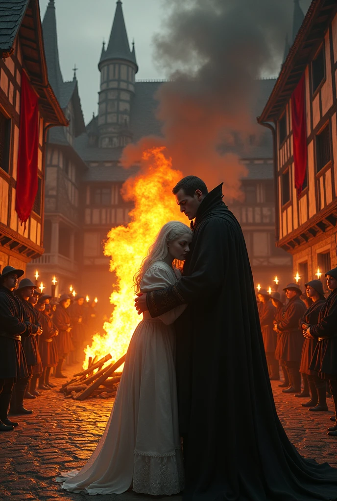 Vampire saving albino teenager from being burned at the stake 


