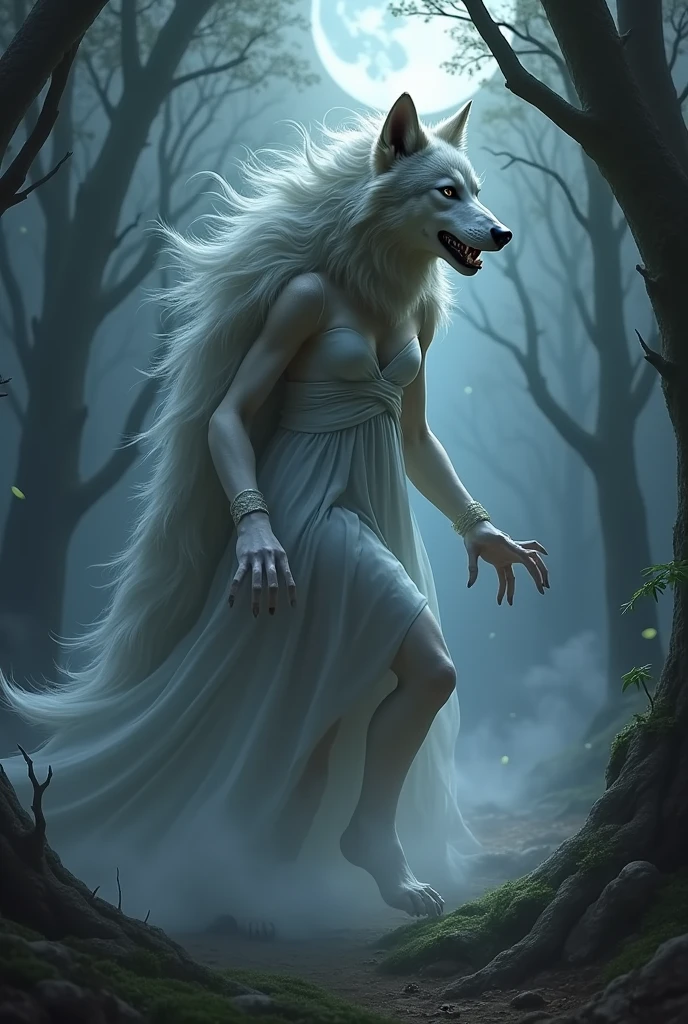 A woman who turns into a wolf