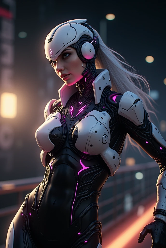 a woman in a futuristic suit with a glowing head and chest, cyberpunk art inspired by Marek Okon, cgsociety contest winner, digital art, gynoid cyborg body, girl in mecha cyber armor, cyber suit, cybersuit, in white futuristic armor, cybersuits, diverse cybersuits, gynoid body, echo from overwatch, perfect anime cyborg woman