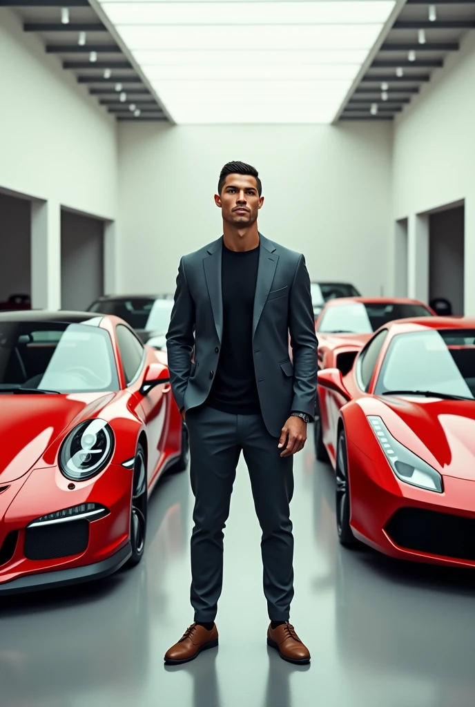 Christiano ronaldo with his cars