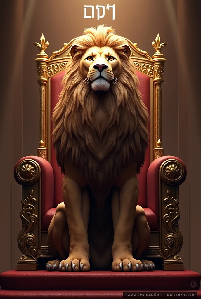 proud lion sitting on the throne, armenian symbol, it's written above your head "LION" via video