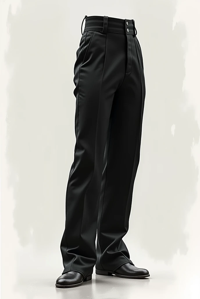 Make me a sketch of a hairstyle, for Carmen, a work of modern ballet and contemporary dance. I want an image where only black pants appear for an evening dress suit, high waist for a man. Only the pants
