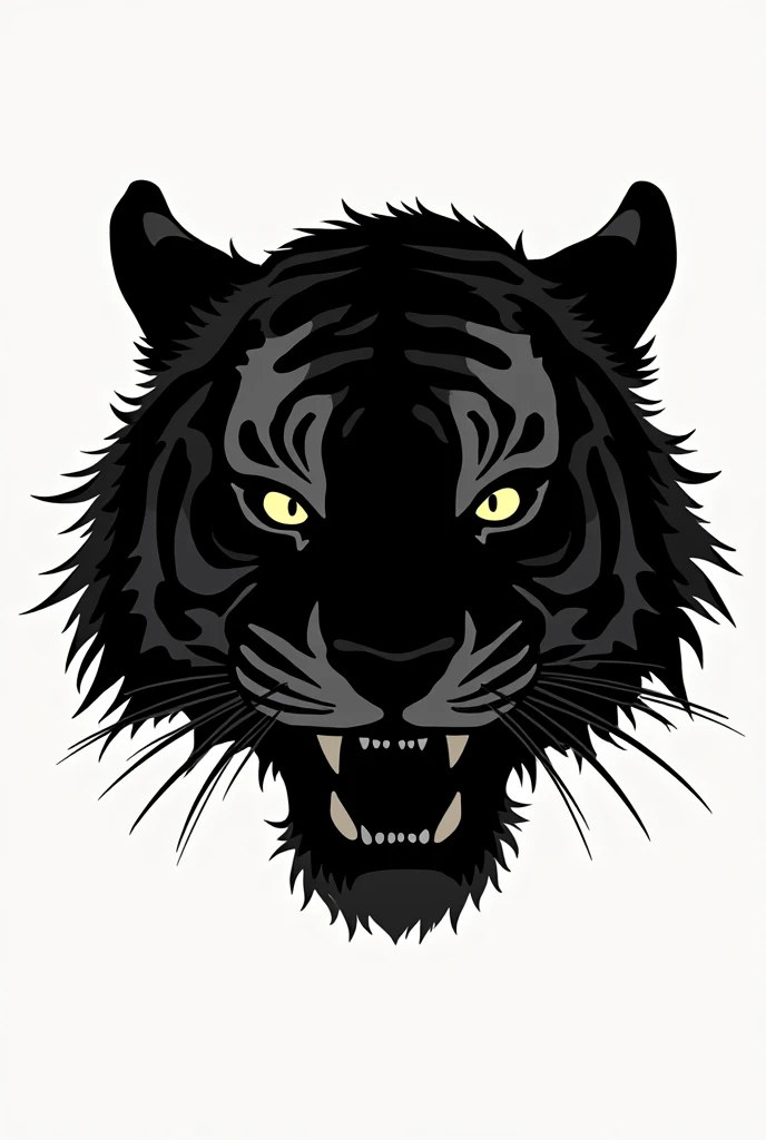Tiger animal, cheered up, competitive fury, annoying, just the silhouette, only the face