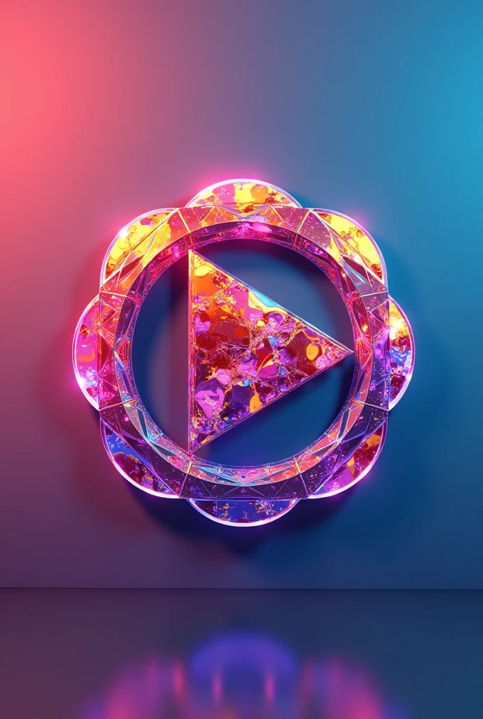 abstract colorful dynamic play button logo, Sol Music, highly detailed, intricate geometric shapes, vibrant colors, dynamic motion, minimalist, striking, visually appealing, symmetrical, 4k, high resolution, digital art, graphic design, contemporary, bold, clean, innovative, original, unique