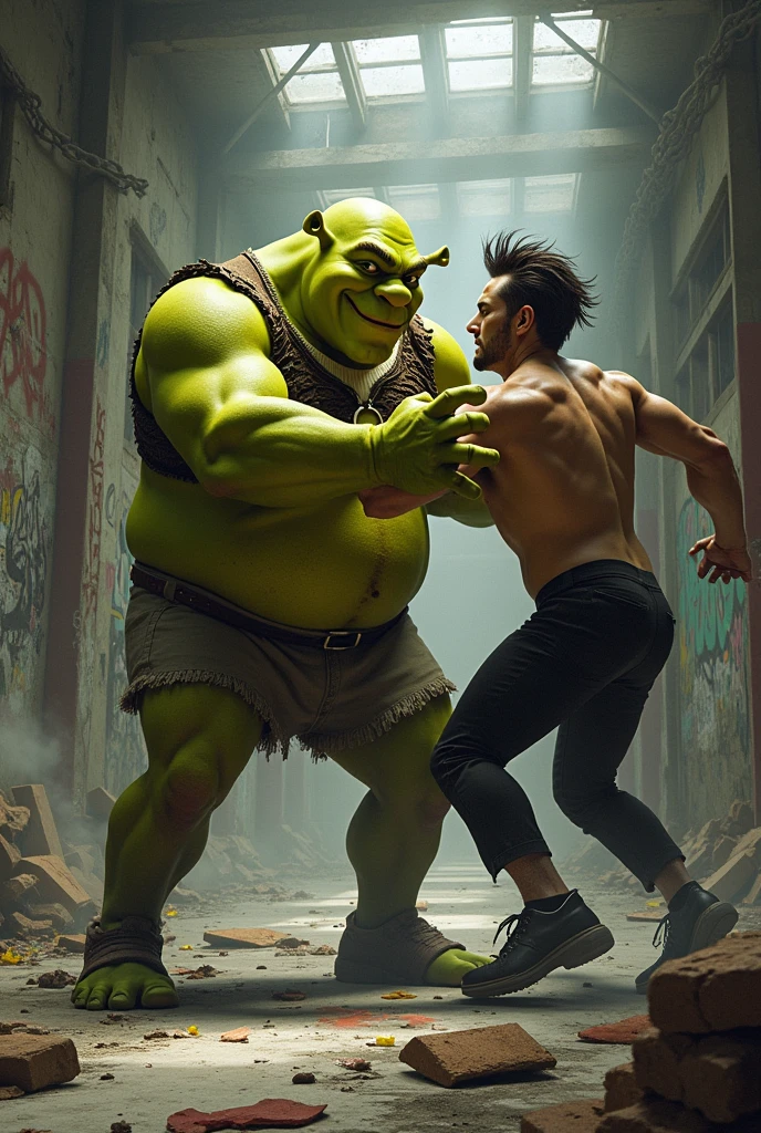 Sherk fighting with a homosexual in a building
