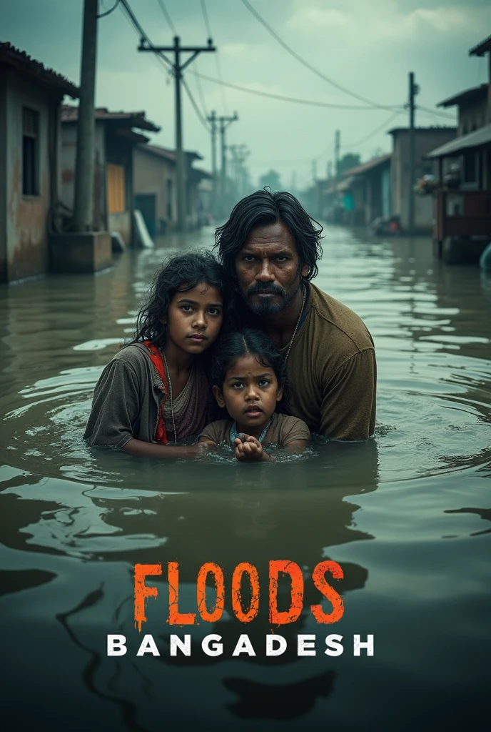 Bangladeshi sad flood donation poster 