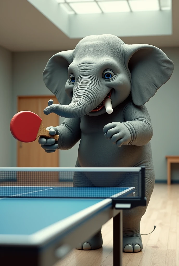 Elephant Playing table tennis
