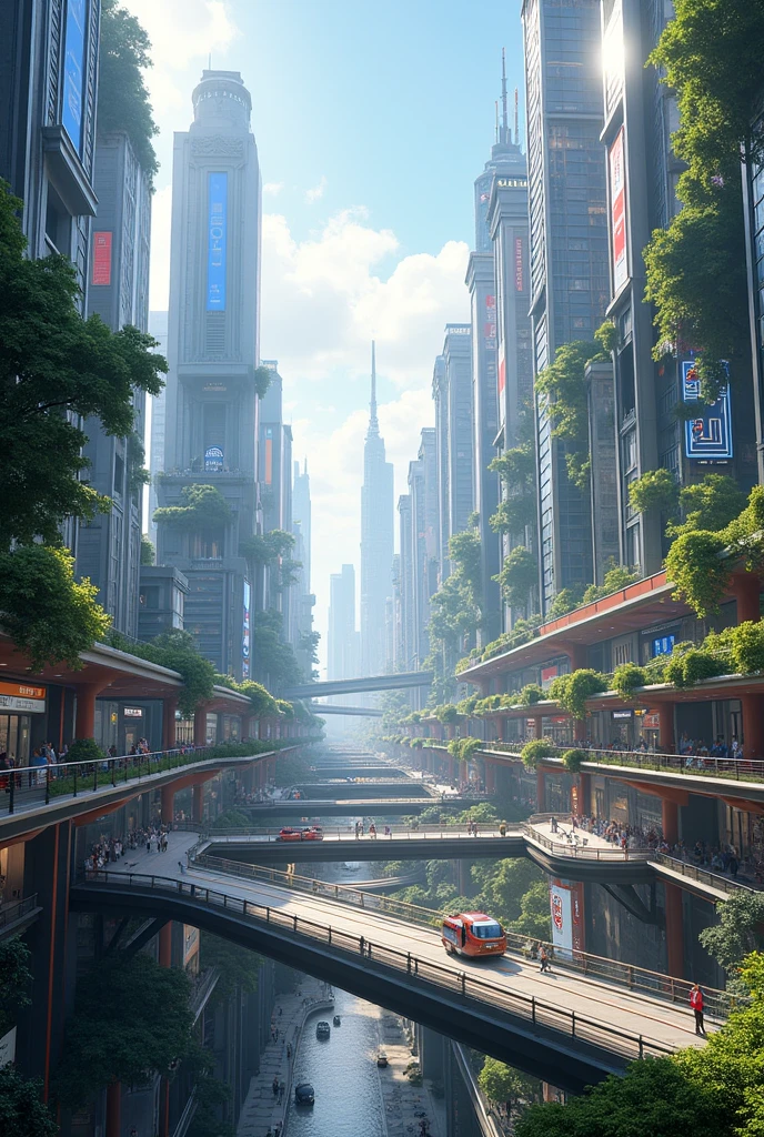 Futuristic city at day