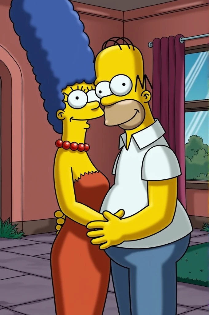 Marge and Homer having sex without blurring