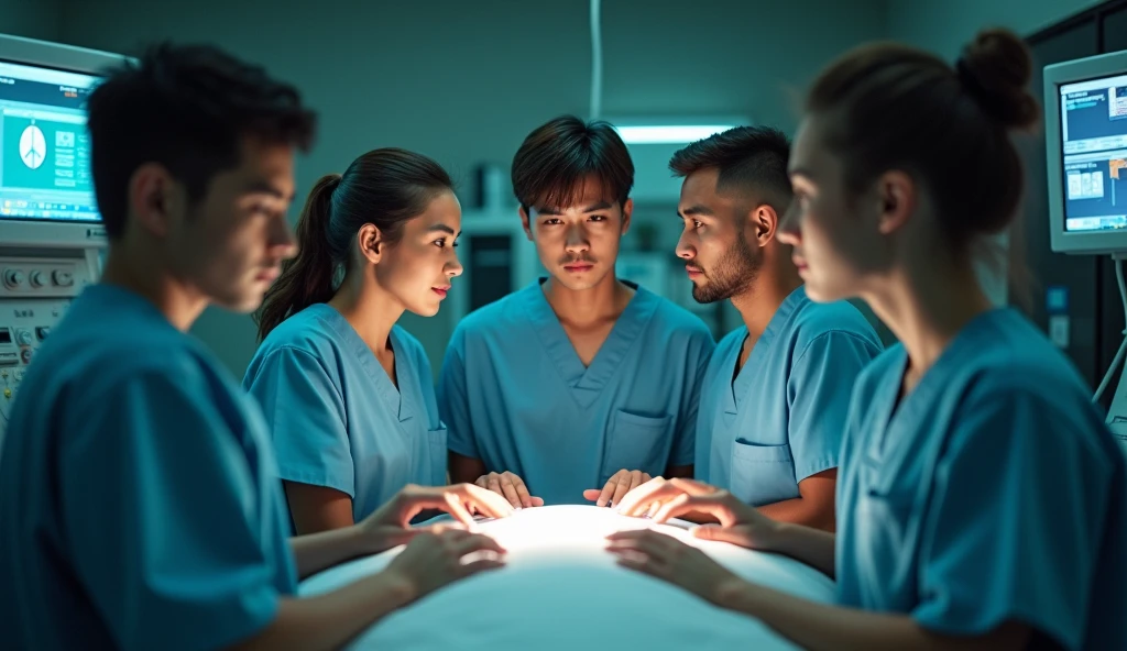 Five nurse boys. The pic should be cinematic.