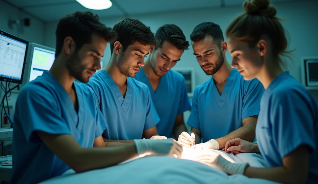 Five nurse boys. The pic should be cinematic.