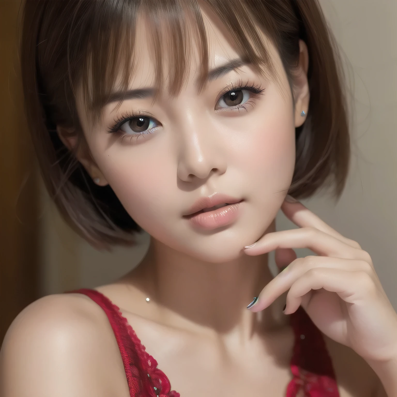 Berry Short Cut、Perfect Chinese beauty、Large, round eyes、Fair skin、Thirty years、ultra HD、beautiful skin beauty、40 years old、