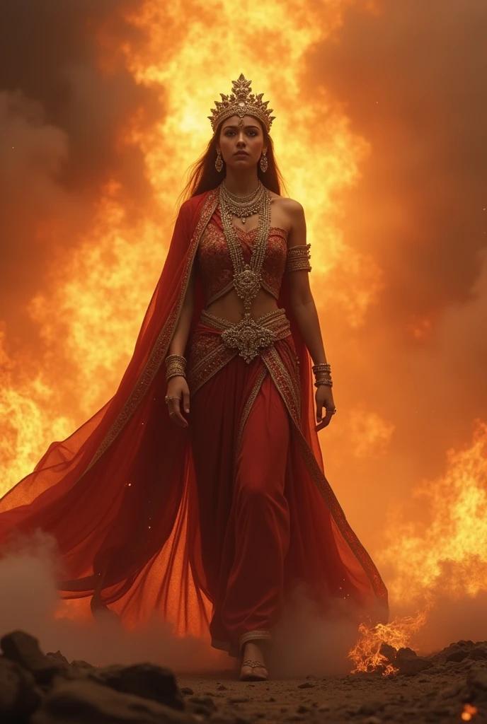 Coming out of the fire, the great queen of India was her younger brother