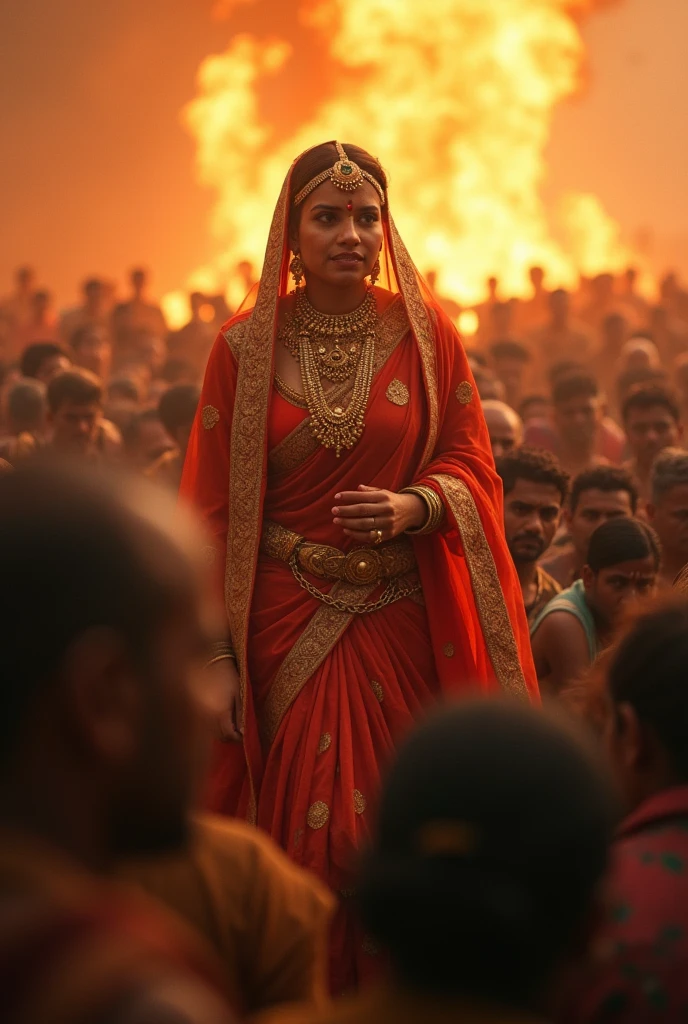 Coming out of the fire in the midst of a few thousand people, the Maharani of India was her younger brother