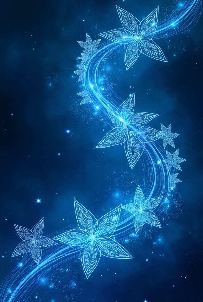 Light Blue and dark blue star Polynesian line designs