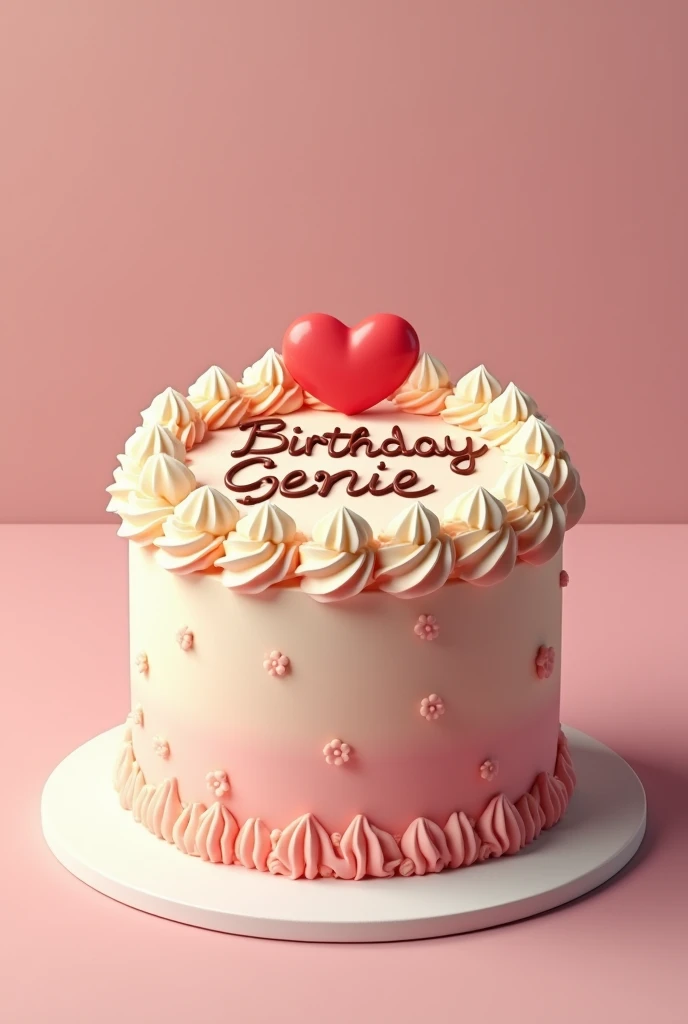 A cake with the writing Happy Birthday genie❤️