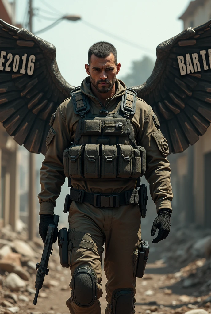 War zone operator in Guatemala with wings with letters that say. Warzone zone GT