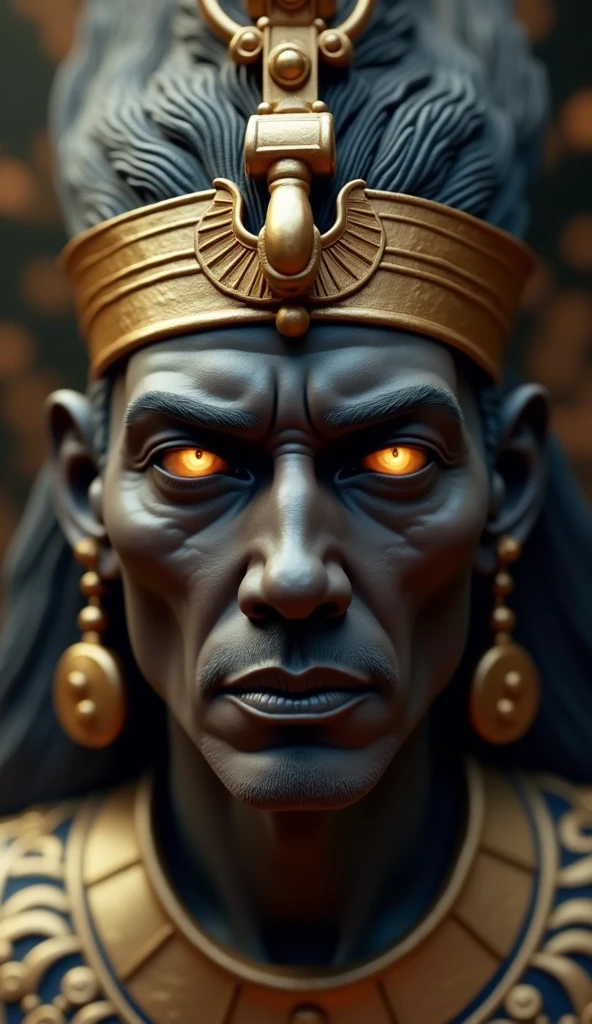 Create a stunning portrait of Atum, the primordial deity from Egyptian mythology, emerging from the chaotic waters of Nun. Atum is depicted as an older, muscular man with a radiant golden aura, wearing the traditional Egyptian crown of a double plume. His body is adorned with intricate gold jewelry and ancient Egyptian symbols, surrounded by a swirling backdrop of dark waters and early morning light. Use masterpiece, best quality, CG, wallpaper, HDR, high quality, ultra detailed face, cinematic, high detail, 8k, raw, high, artstation HQ, unreal engine, octane renderer, 4k resolution, hyperrealistic, highly detailed, and absurdres settings.