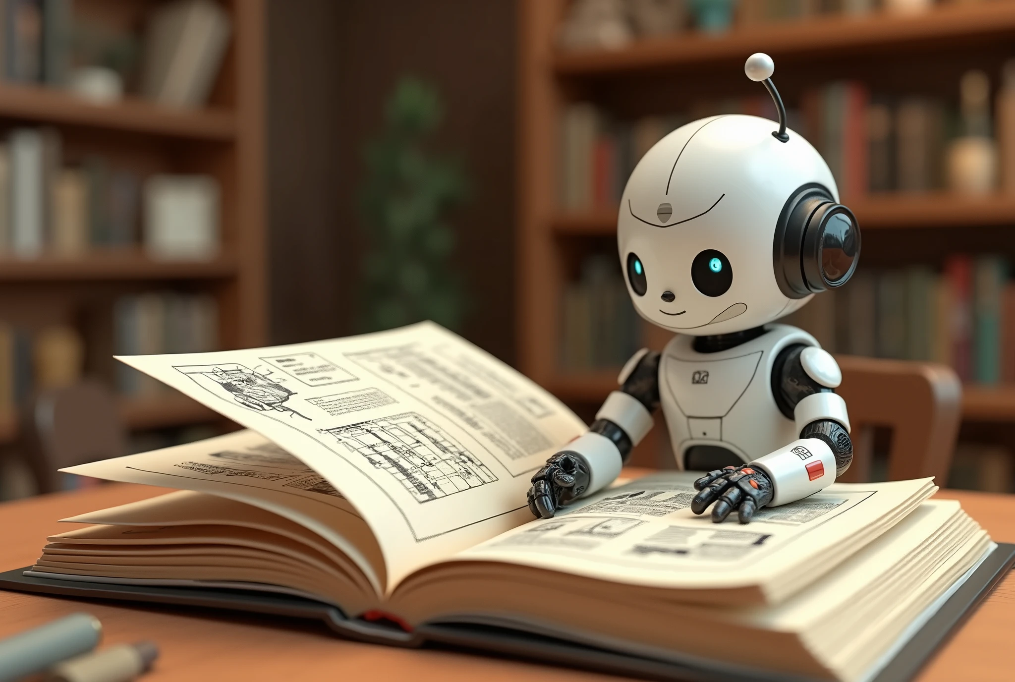 Interactive book model, Manuals and cute robot related 