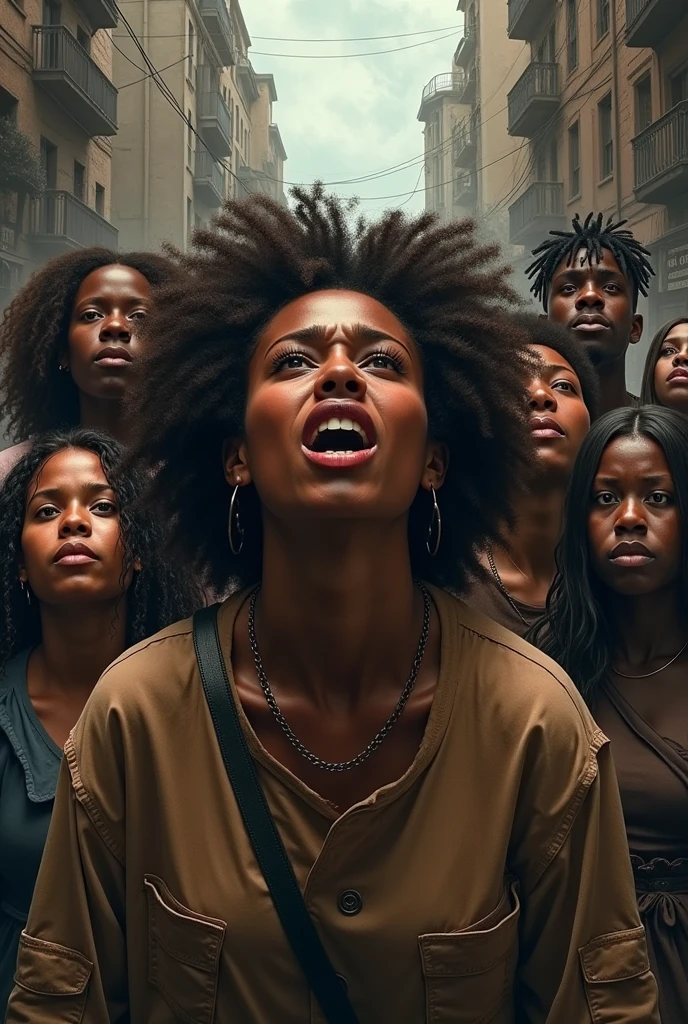 Make me a simple social realism art that is about racism
