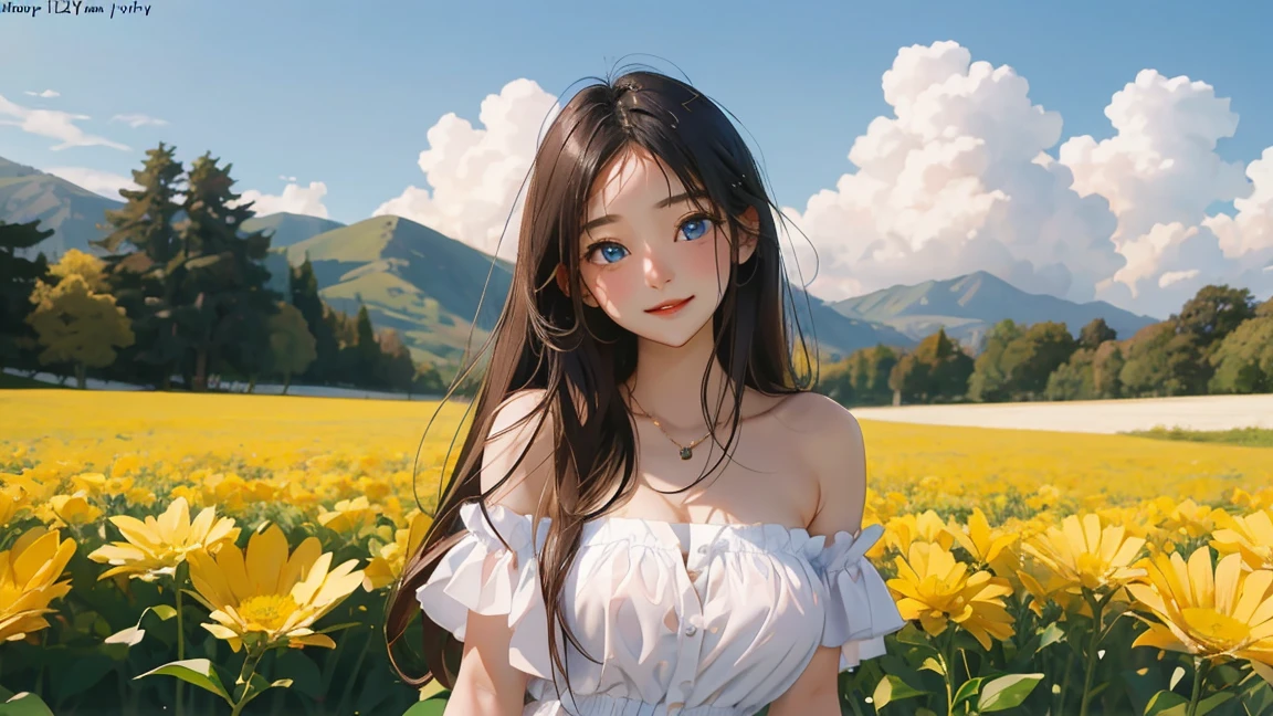 (3 girls), young face, 12 years,smile, white skin, Round breast, blue eyes,((Strapless shirt, Perky chest))Masterpiece, Highest quality, 8ก, beautiful girl, young face、 photography, Cute face, thigh,In the meadow, Embarrassing、รอยsmile、((((((อายุ 12 years))))))、small waist、(((round chest))) ((big breasts)) Plump breasts