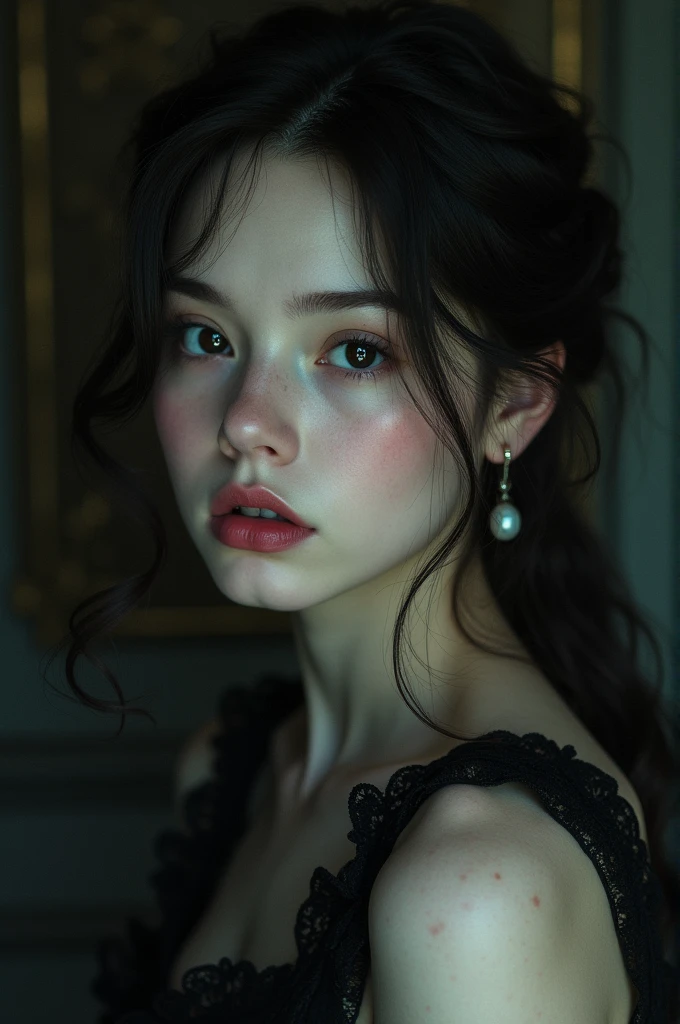 Gothic girl with a tender face