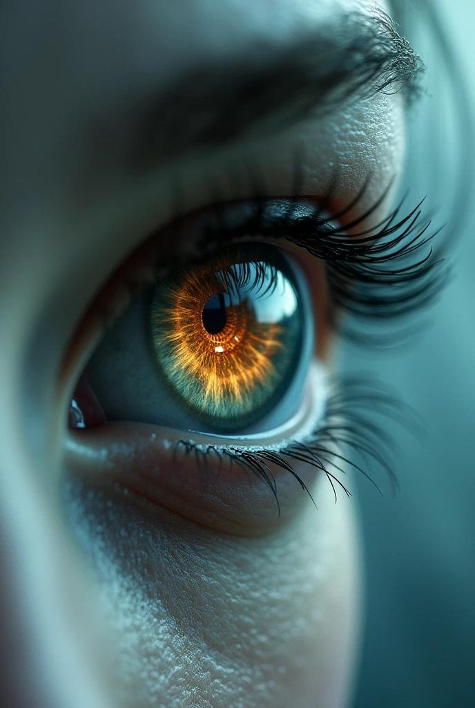 a picture of an eye looking on a phoenix the phoenix is being reflected in the eye