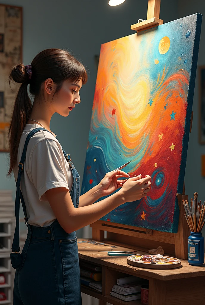
A creative activity  like painting 

