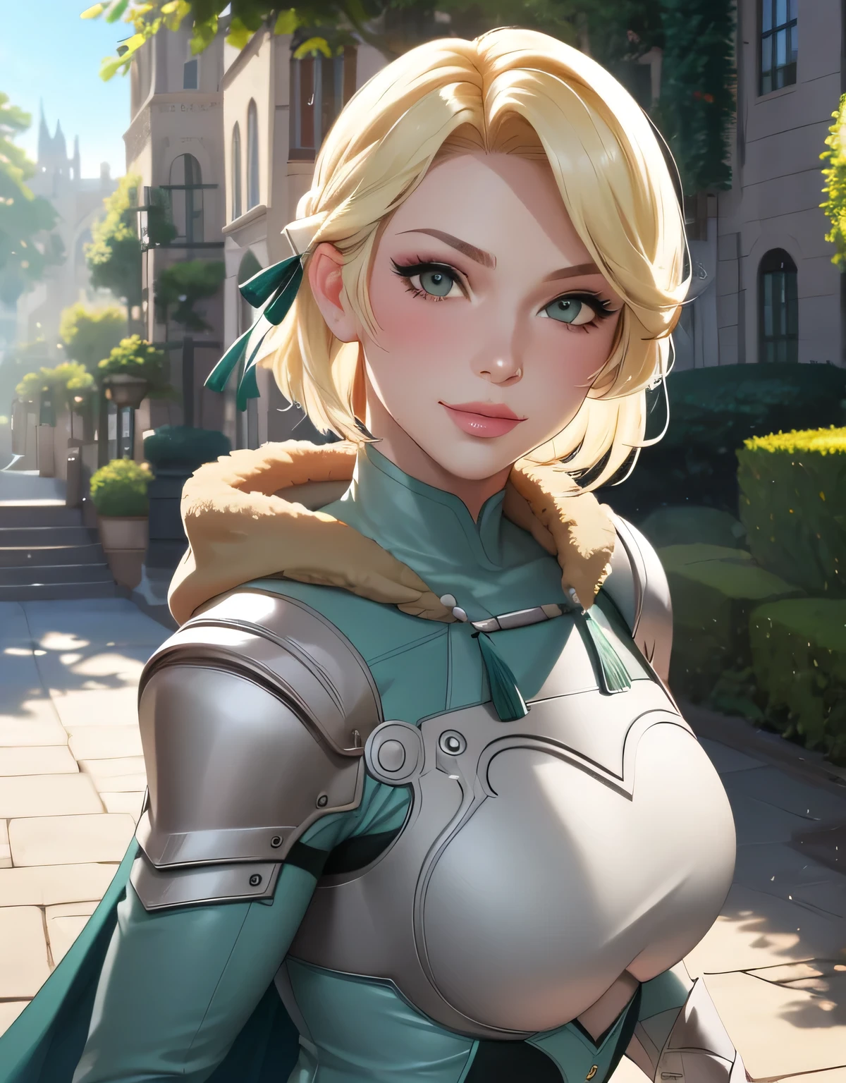 warIngrid, warIngrid, short hair, hair ribbons, shoulder armor, armor, breastplate 2.0, breastplate 2.0, underbust 2.0, green coat, fur trim, vambraces, blue gloves, green cape, (masterpiece, best quality, ultra-detailed), realistic style, very close up shot 2.0, garden 2.0, garden 2.0, looking at viewer 2.0, blushing, face shot 2.0, perfect eyes, cute nose, very sexy smile 2.0, very luscious lips 2.0, face shot 2.0, very heavy eyeshadow 2.0, very heavy makeup 2.0, round face, very thick lips 2.0, very glossy lips 2.0, very pouty lips 2.0, shiny skin, lustrous skin 2.0, incredibly pretty 2.0, incredibly beautiful 2.0, very athletic 2.0, beefcake 2.0, bodybuilder 2.0, fitness model 2.0, very sexy 2.0, very sexy smile 2.0, very luscious lips 2.0, face shot 2.0, very heavy eyeshadow 2.0, very heavy makeup 2.0, round face, very thick lips 2.0, very glossy lips 2.0, very pouty lips 2.0, shiny skin 2.0, lustrous skin 2.0, incredibly pretty 2.0, incredibly beautiful 2.0, very athletic 2.0, beefcake 2.0, bodybuilder 2.0, fitness model 2.0, very sexy 2.0, very sexy smile 2.0, very luscious lips 2.0, face shot 2.0, very heavy eyeshadow 2.0, very heavy makeup 2.0, round face, very thick lips 2.0, very glossy lips 2.0, very pouty lips 2.0, shiny skin 2.0, lustrous skin 2.0, incredibly pretty 2.0, incredibly beautiful 2.0, very athletic 2.0, beefcake 2.0, bodybuilder 2.0, fitness model 2.0, very sexy 2.0, amazon 2.0, amazon 2.0, amazon 2.0, amazon 2.0, incredibly muscular 2.0, incredibly muscular 2.0, incredibly muscular 2.0, incredibly muscular 2.0, very thick 2.0, very thick 2.0, very thick 2.0, very thick 2.0, muscle mommy 2.0, muscle mommy 2.0, muscle mommy 2.0, muscle mommy 2.0, motherly 2.0, mature female 2.0, motherly 2.0, mature female 2.0, motherly 2.0, mature female 2.0, very close up shot 2.0, face shot 2.0, very close up shot 2.0, face shot 2.0, very close up shot 2.0, face shot 2.0, face shot 2.0, very close up shot 2.0, facing viewer, very close up shot 2.0