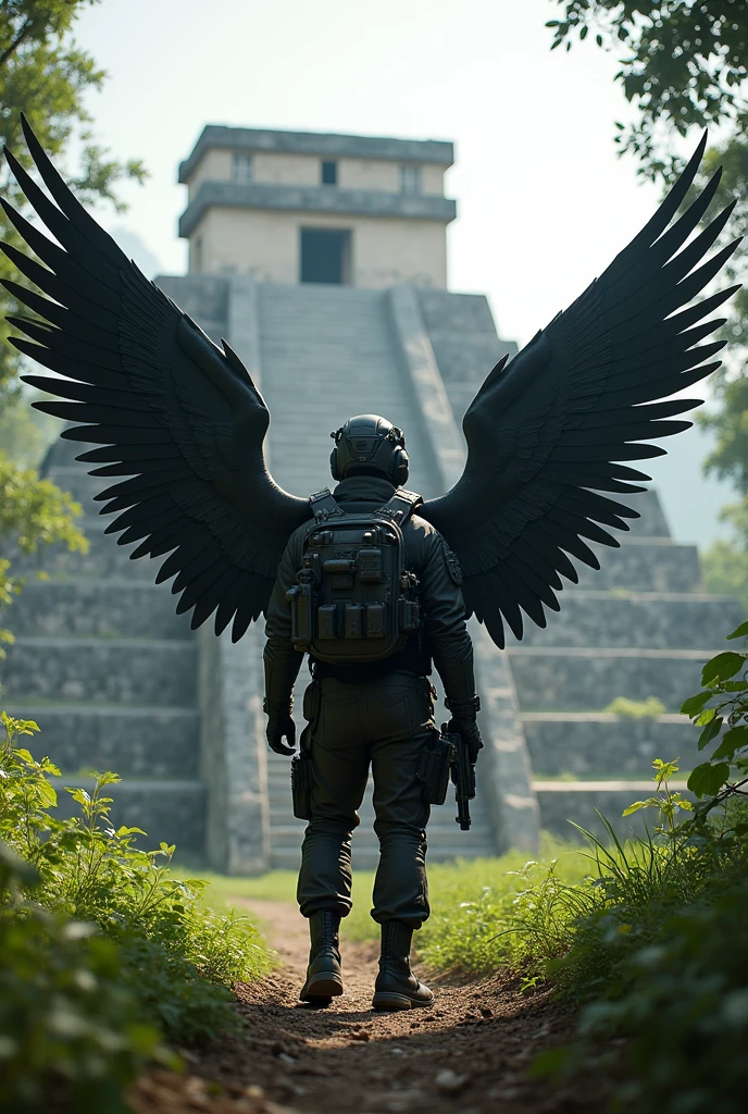 Warzone operator in Petén pyramids with black wings and what a dida gt