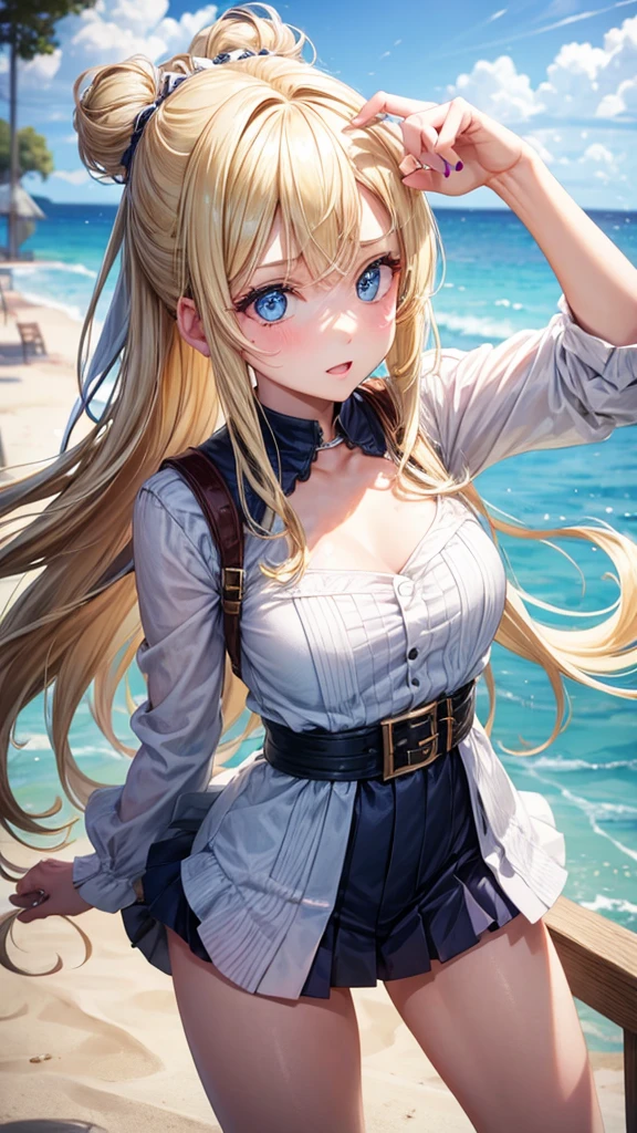 Girl 1,78 blonde blue eyes hair up