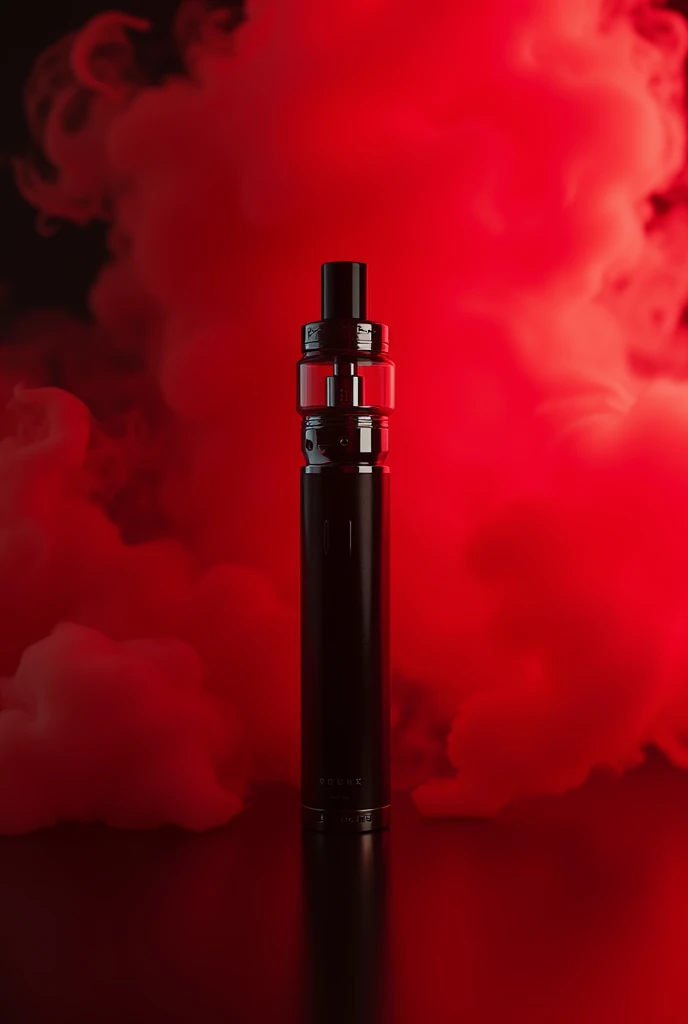 a vape brand with a vape shadow and red smoke background, elegant sleek design, high quality product photography, chiaroscuro lighting, dramatic red and black color palette, cinematic composition, industrial aesthetic, 4k, ultra-detailed, photorealistic