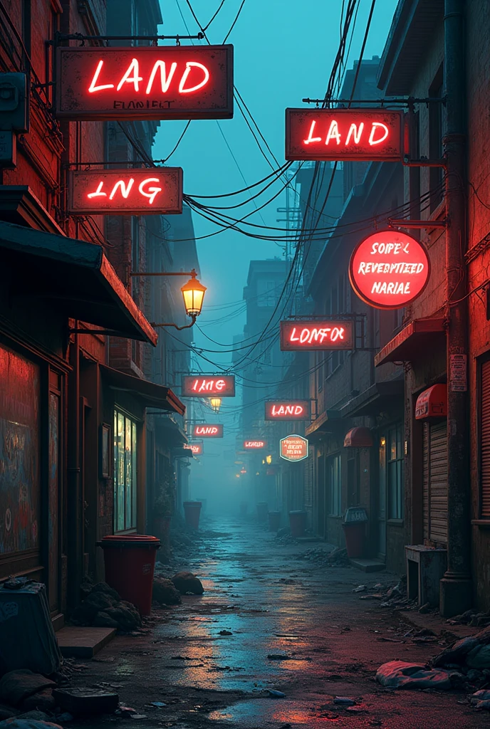 The name of LAND in street names and a gang drawing