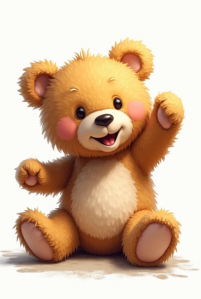 Make a teddy Do it more artistic Do it with a white background