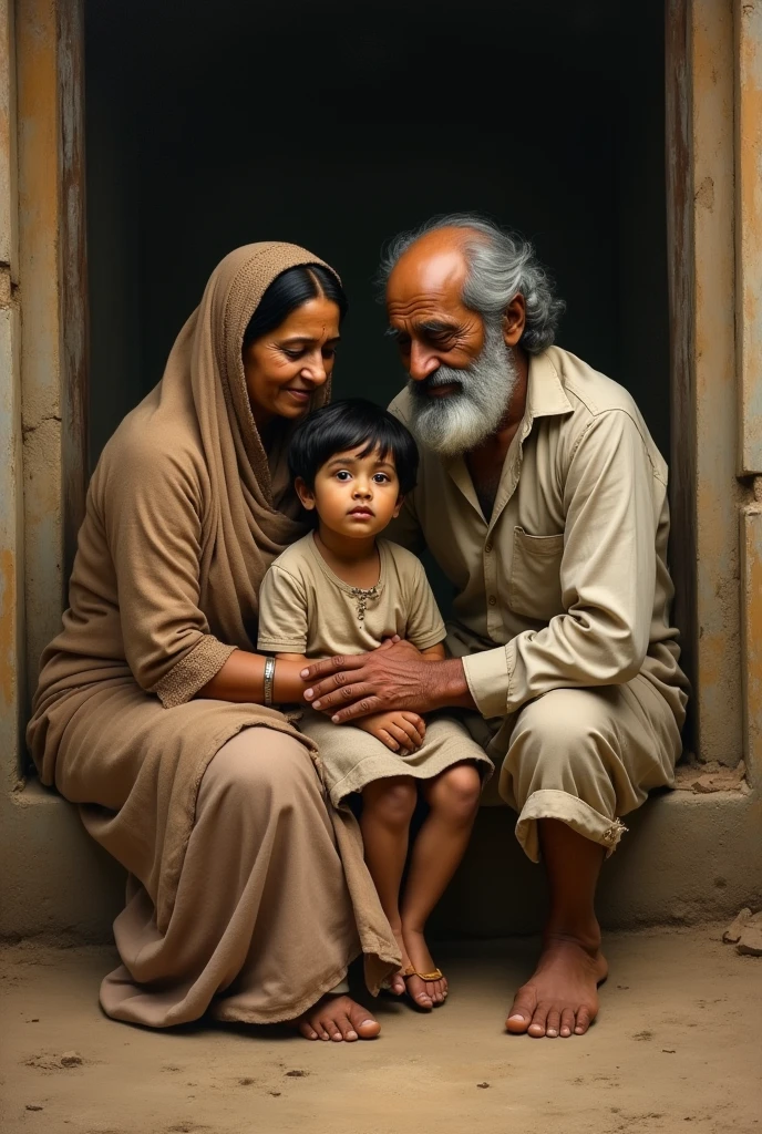 jamsetji tata born few days in a poor family. With his mom and dad.