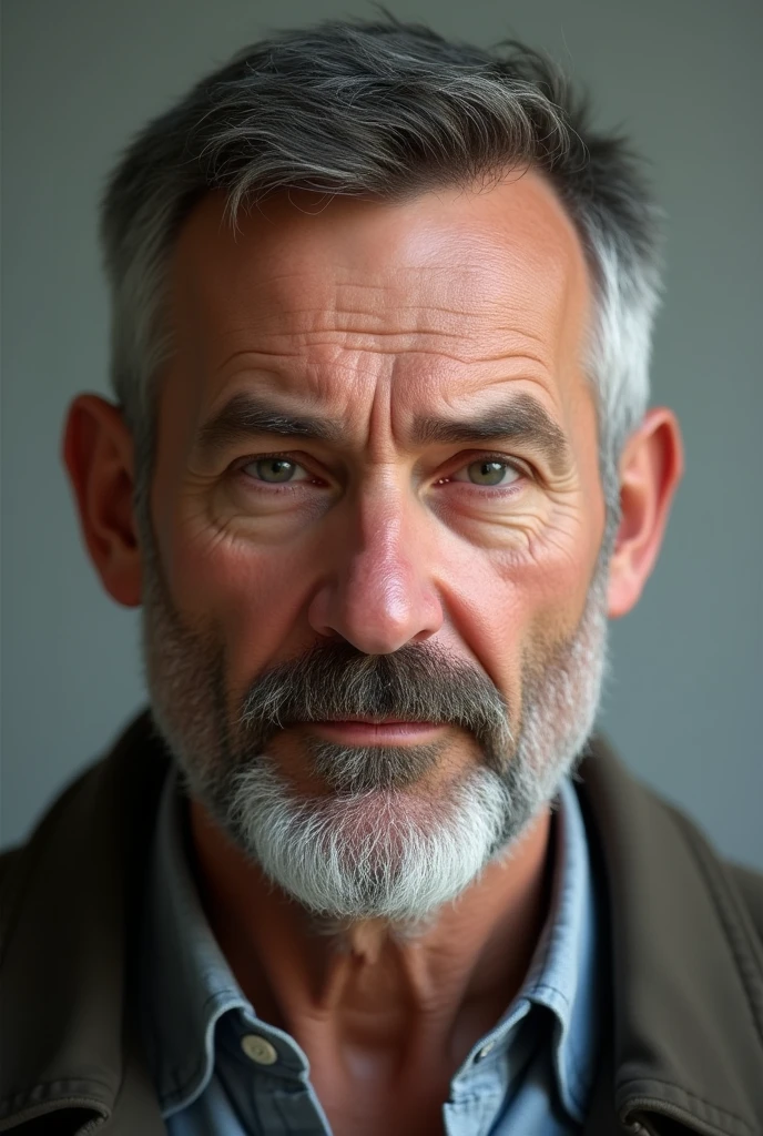 30 years age man with mixed short beard, fare , small hair