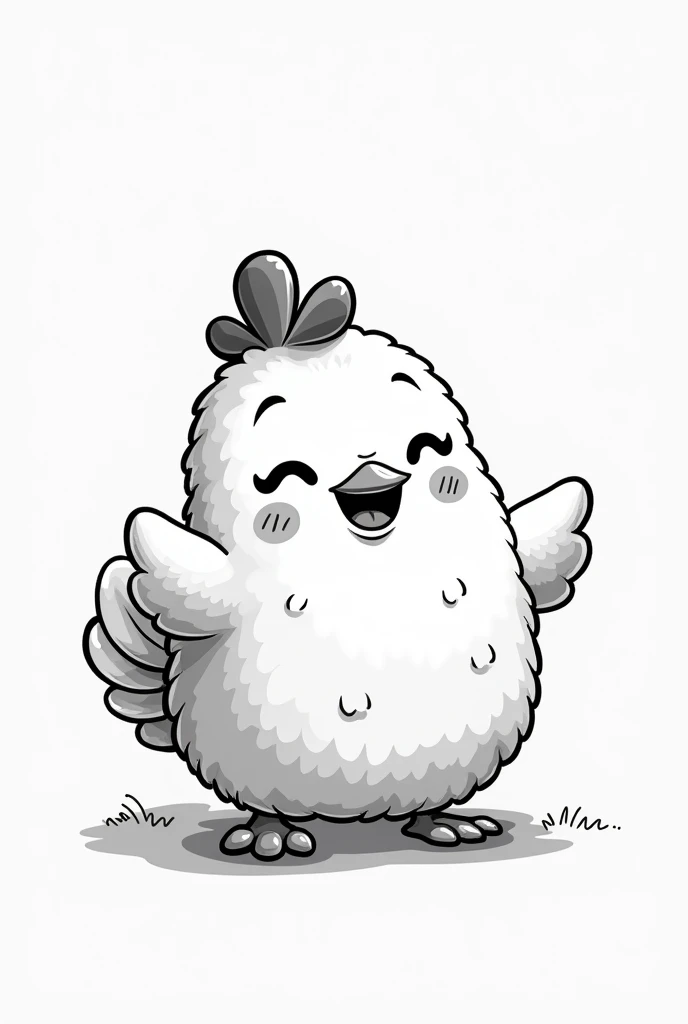 nugget, cartoon style, greyscale