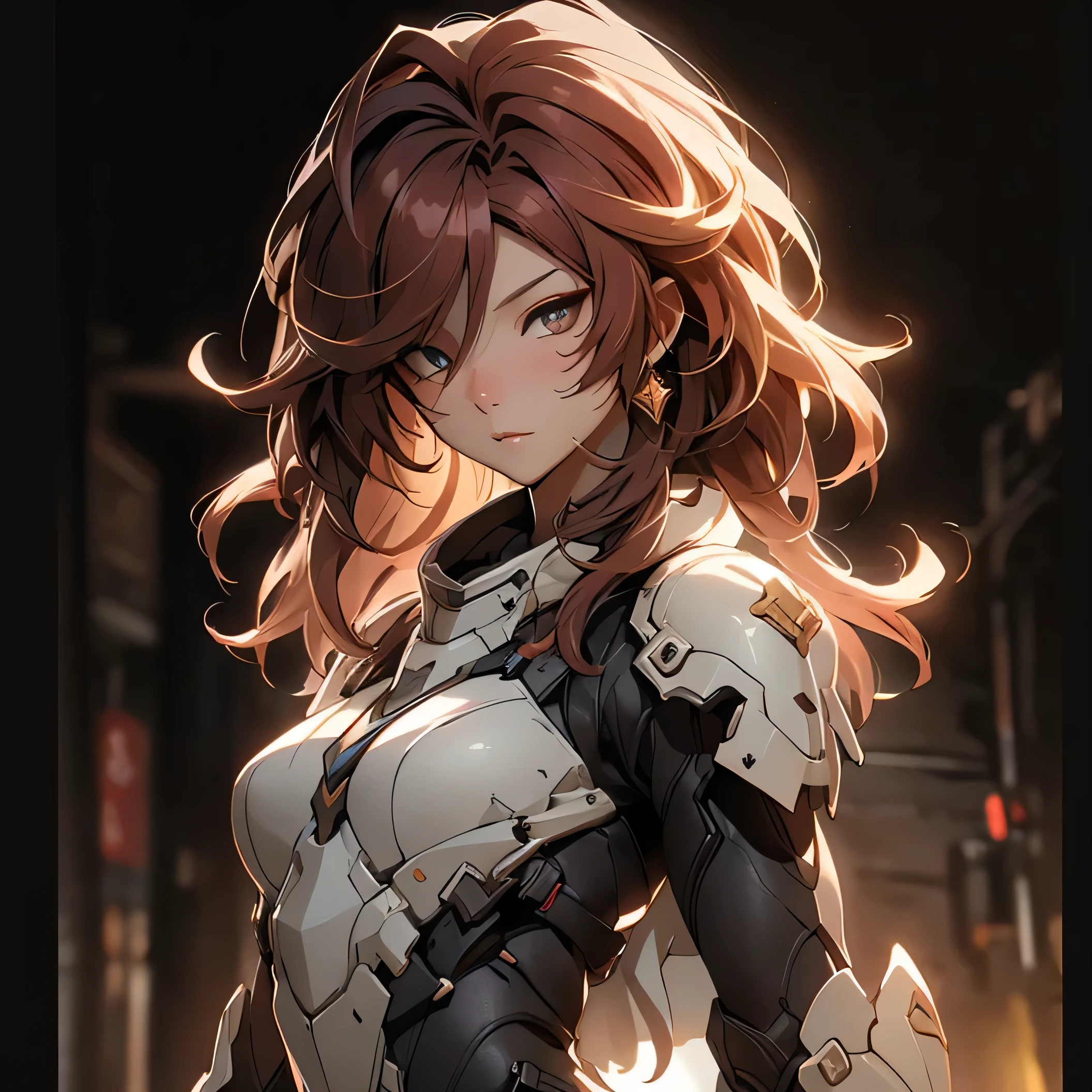 (best quality)), ((Masterpiece)), (details:1.4), 3d, HDR (high dynamic range), adult, Red hair, Golden eyes, hips up, จมูกโด่ง, ปากแดง, หน้าอกใหญ่, nvidia RTX, PBR surface, After processing, Anisotropic filtration,depth of field, Maximum clarity and clarity, multi-layered surface, Subsurface scattering, perfect proportions, 8K raw files, ultra detailed, Perfect proportions, volumetric lighting, soft lighting, Holy Paladin, Paladin Armor, glossy skin, intricate grey background, strong back lighting, jewely, ต่างหู, นิ้วมือสมบูรณ์,